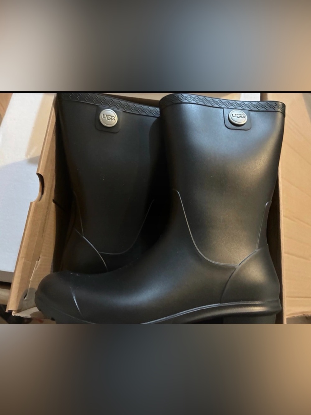 UGG Women's Black Short Rain Boots